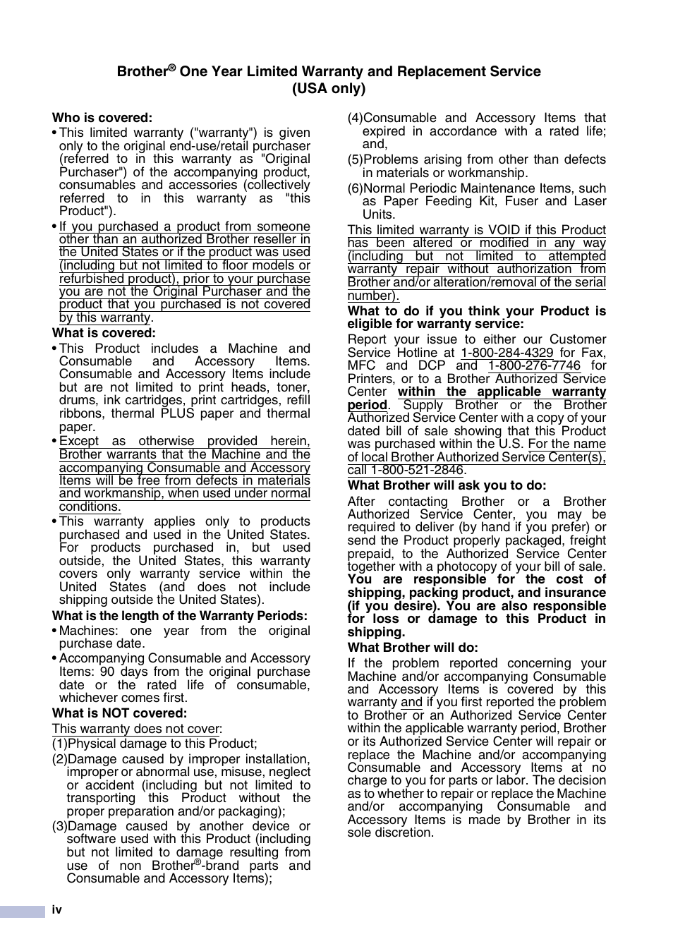 Brother MFC-7820N User Manual | Page 6 / 156