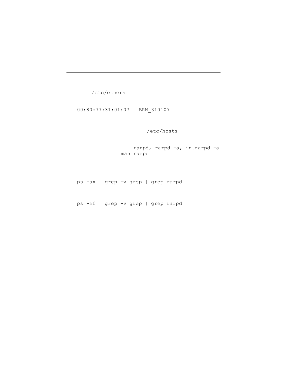 Using rarp to configure the ip address, Using rarp to configure the ip address -8 | Brother HL-8050N User Manual | Page 107 / 134
