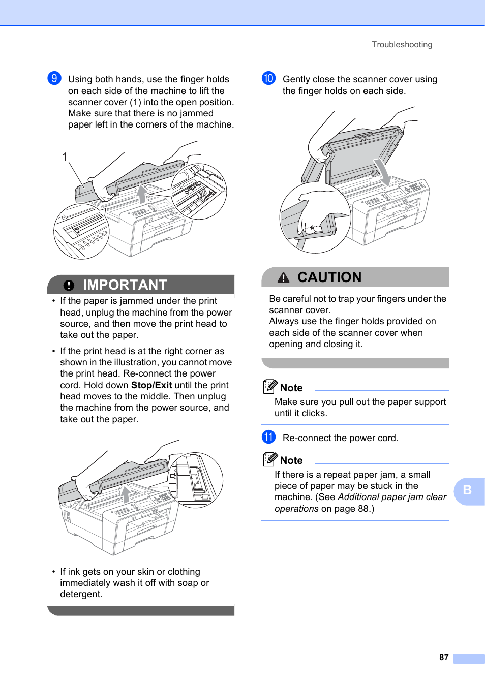 Important, Caution | Brother MFC J6510DW User Manual | Page 101 / 163