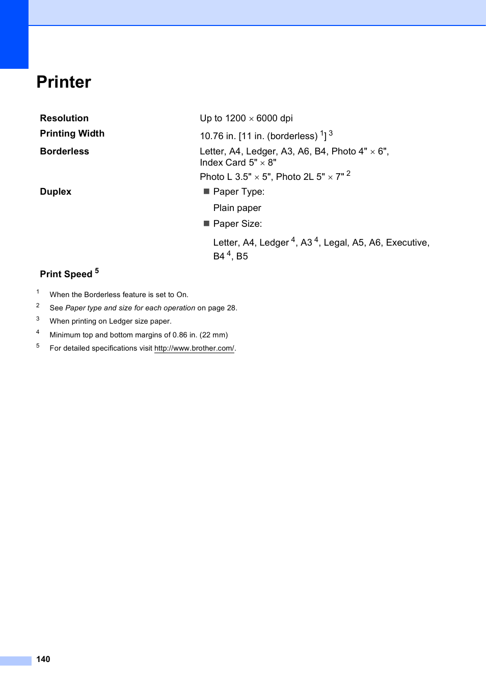 Printer | Brother MFC J6510DW User Manual | Page 154 / 163