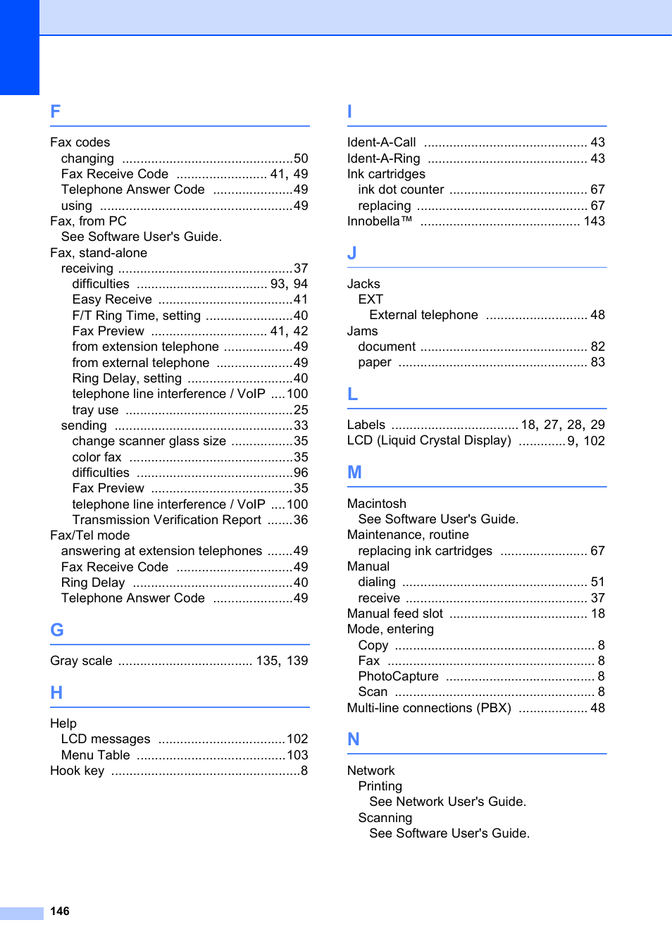 Brother MFC J6510DW User Manual | Page 160 / 163