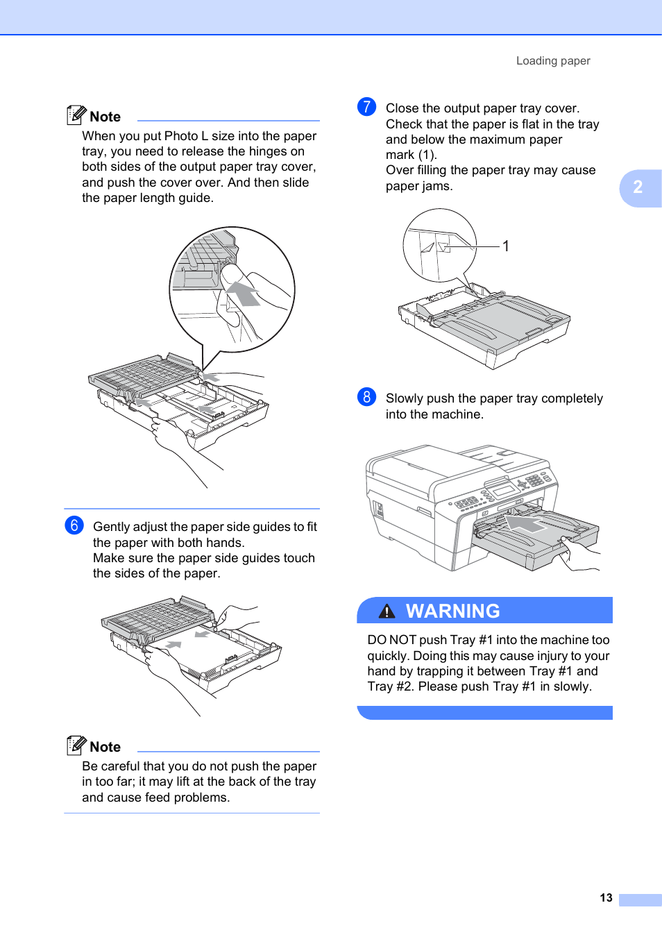 Warning | Brother MFC J6510DW User Manual | Page 27 / 163