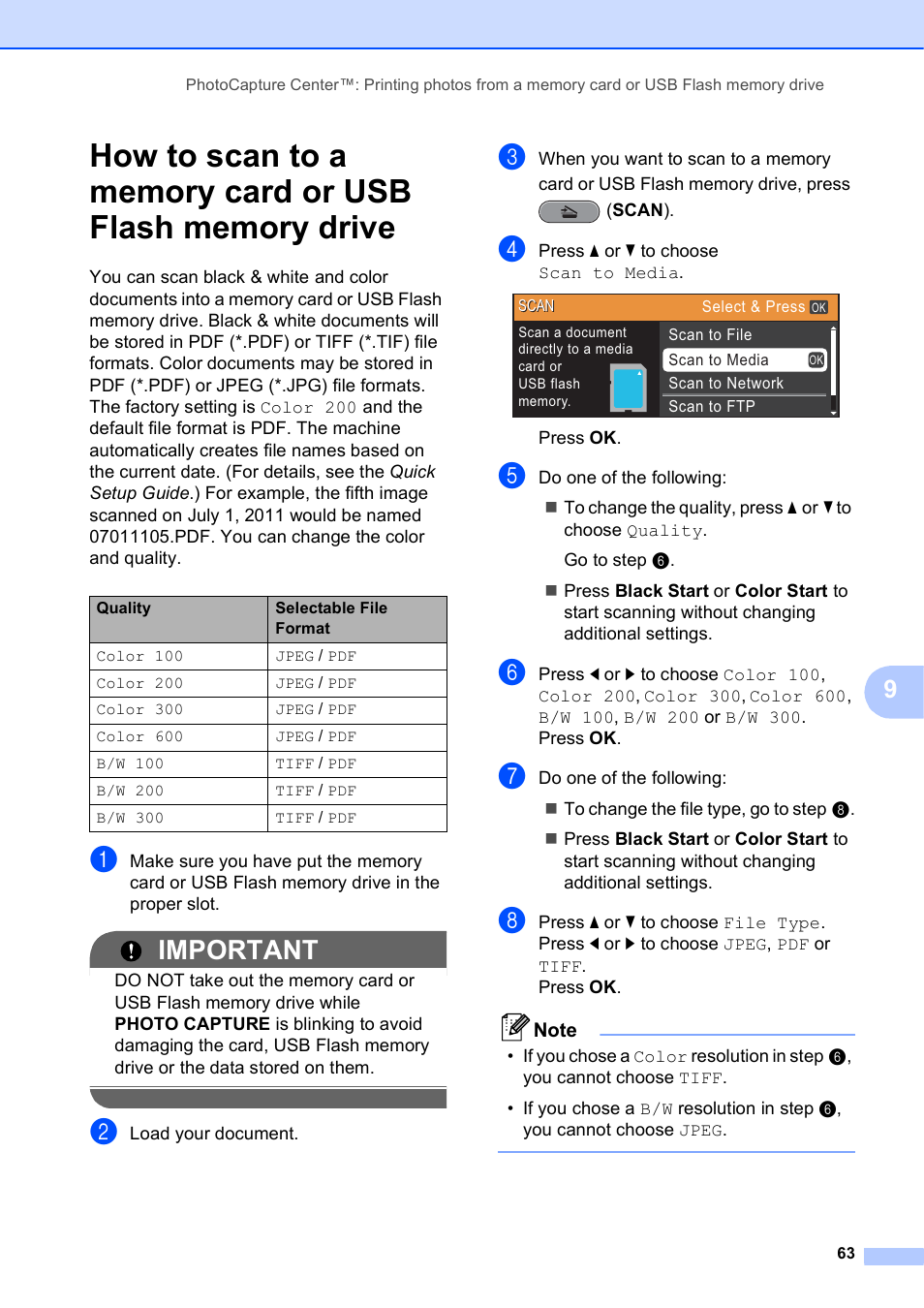 Important | Brother MFC J6510DW User Manual | Page 77 / 163