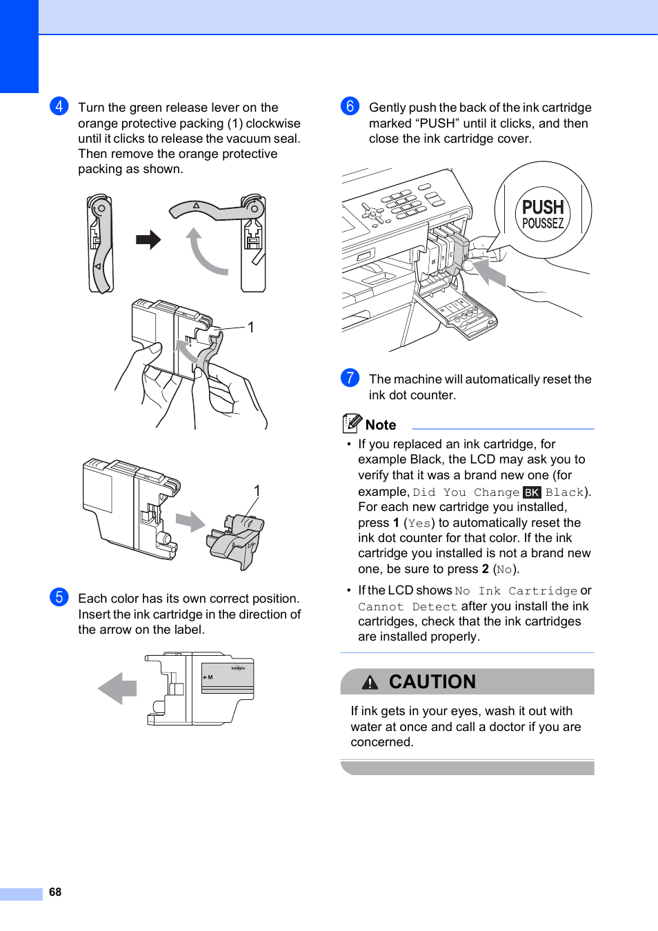 Caution | Brother MFC J6510DW User Manual | Page 82 / 163