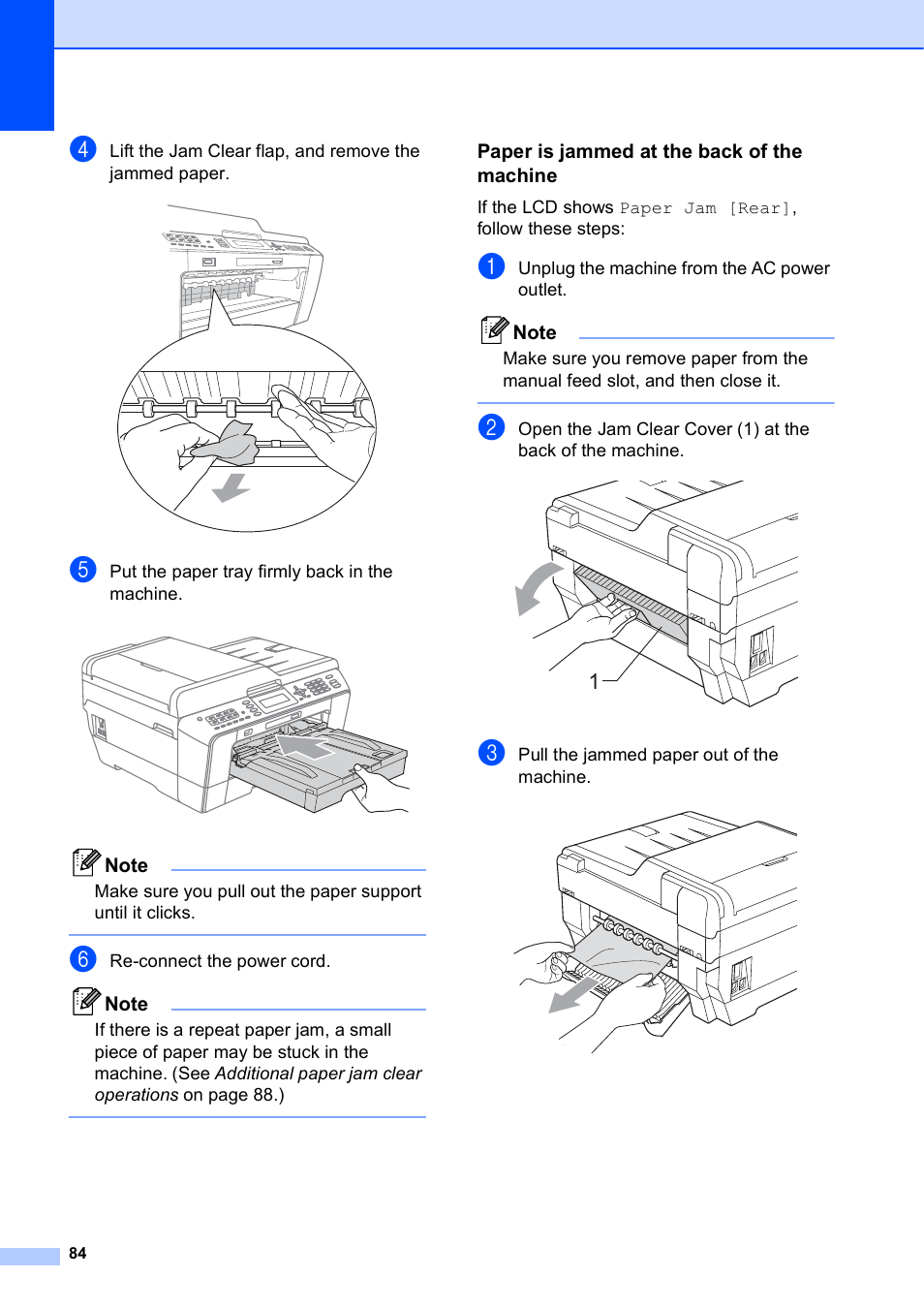 Paper is jammed at the back of the machine | Brother MFC J6510DW User Manual | Page 98 / 163