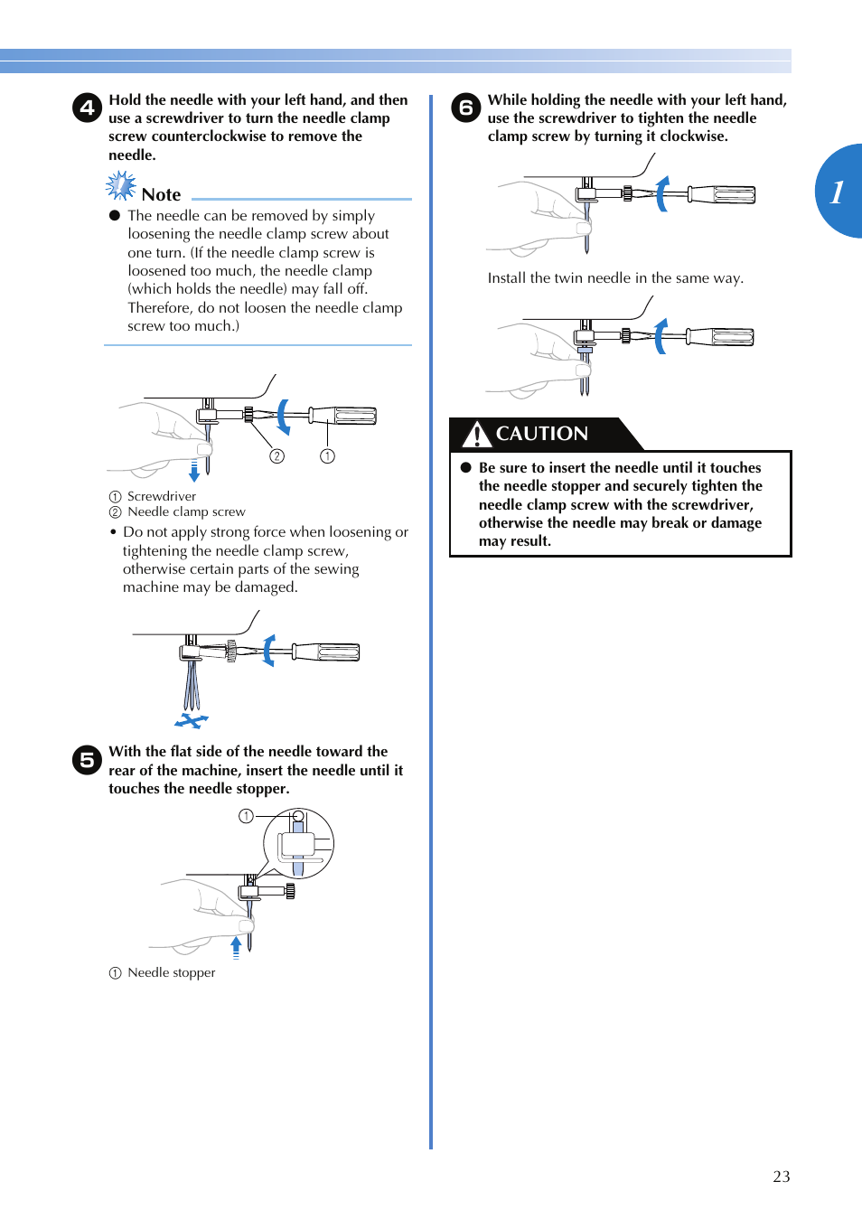 Caution | Brother SQ9050 User Manual | Page 25 / 80