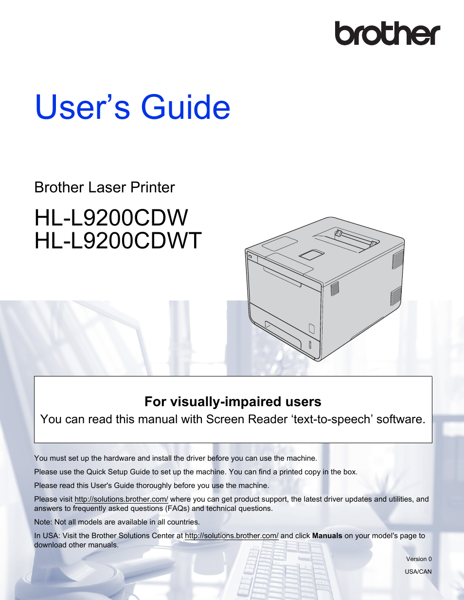 Brother HL-L9200CDWT User Manual | 228 pages