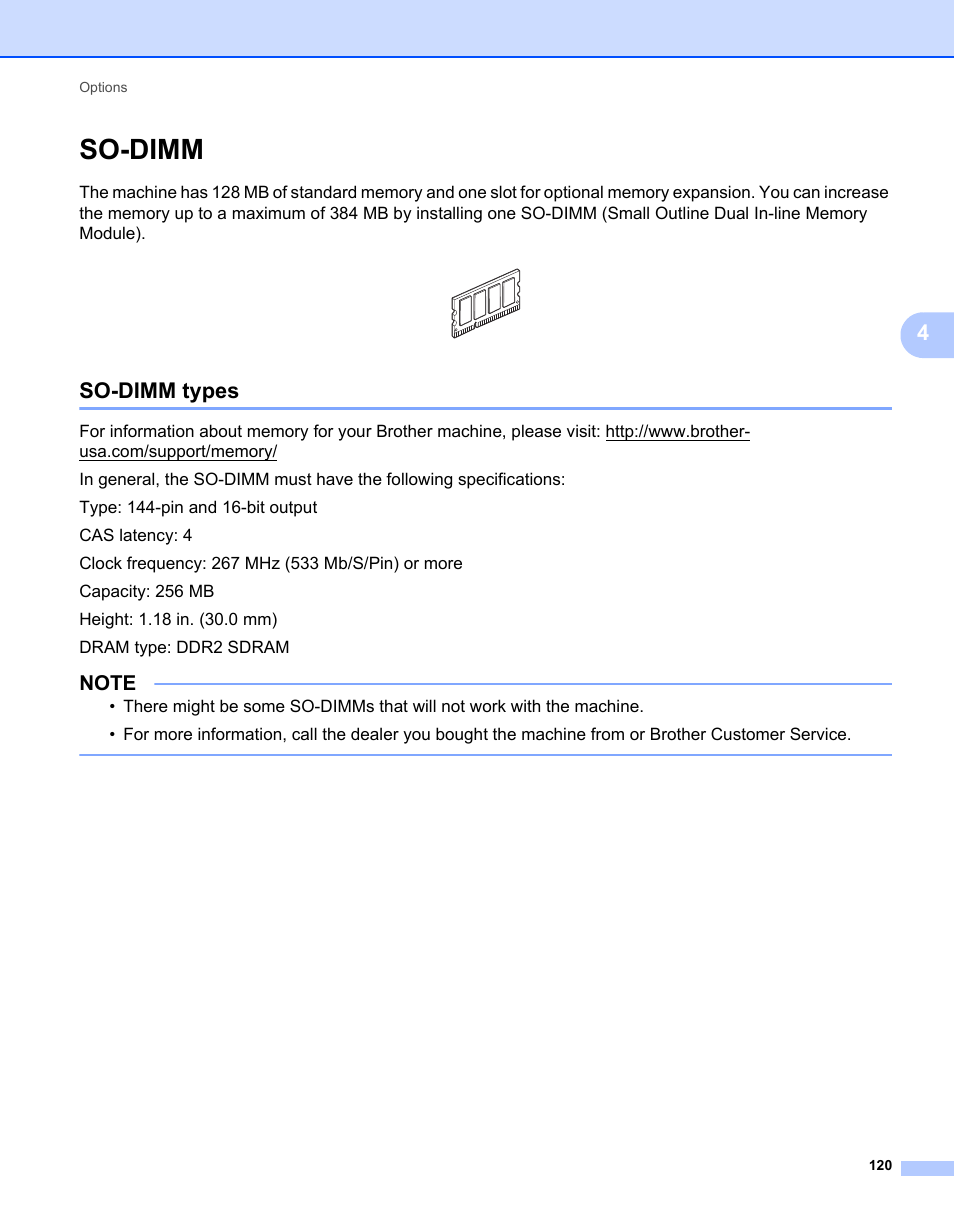 So-dimm, So-dimm types | Brother HL-L9200CDWT User Manual | Page 127 / 228