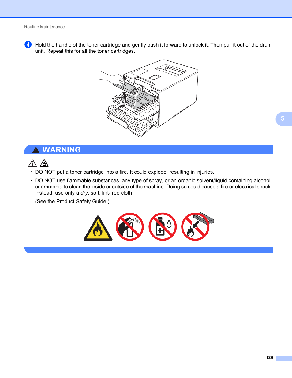 Warning | Brother HL-L9200CDWT User Manual | Page 136 / 228