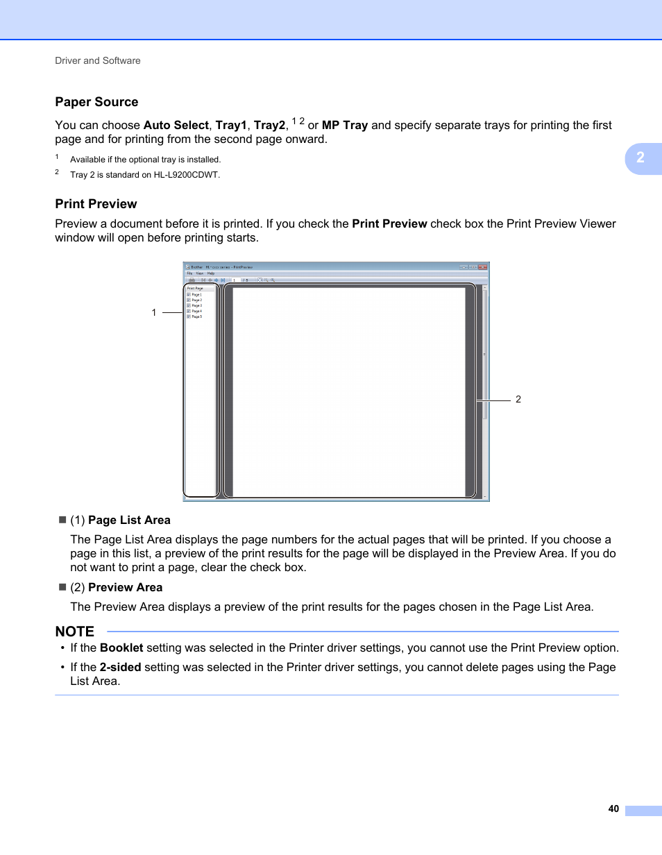 Paper source, Print preview | Brother HL-L9200CDWT User Manual | Page 47 / 228