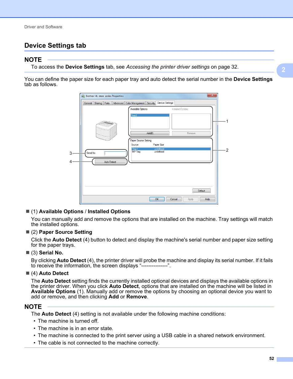 Device settings tab, 2device settings tab | Brother HL-L9200CDWT User Manual | Page 59 / 228