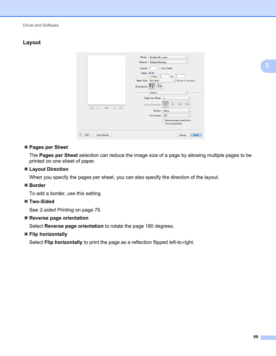 Layout | Brother HL-L9200CDWT User Manual | Page 76 / 228