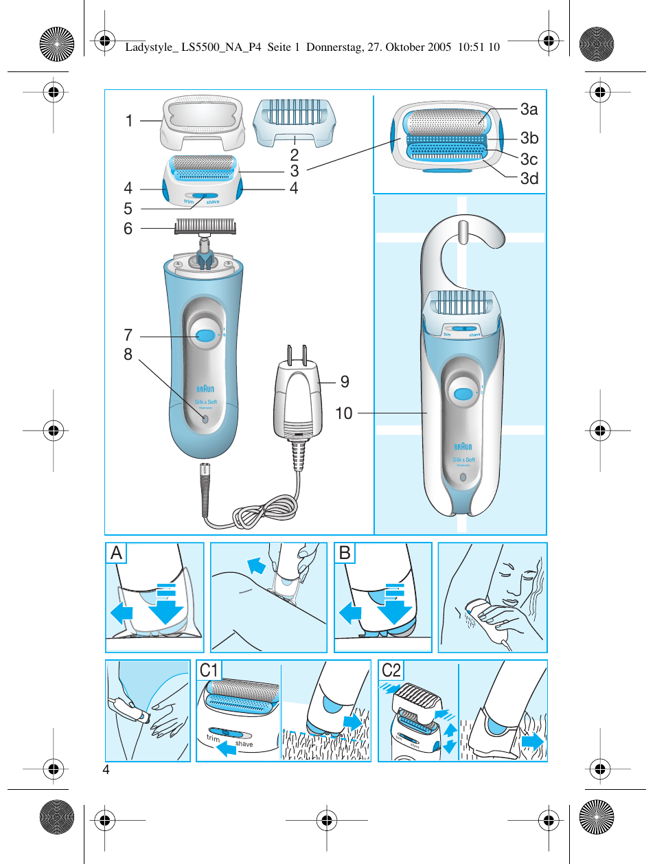 C1 c2, 3b 3a 3c 3d | Braun LS 5550 User Manual | Page 3 / 23