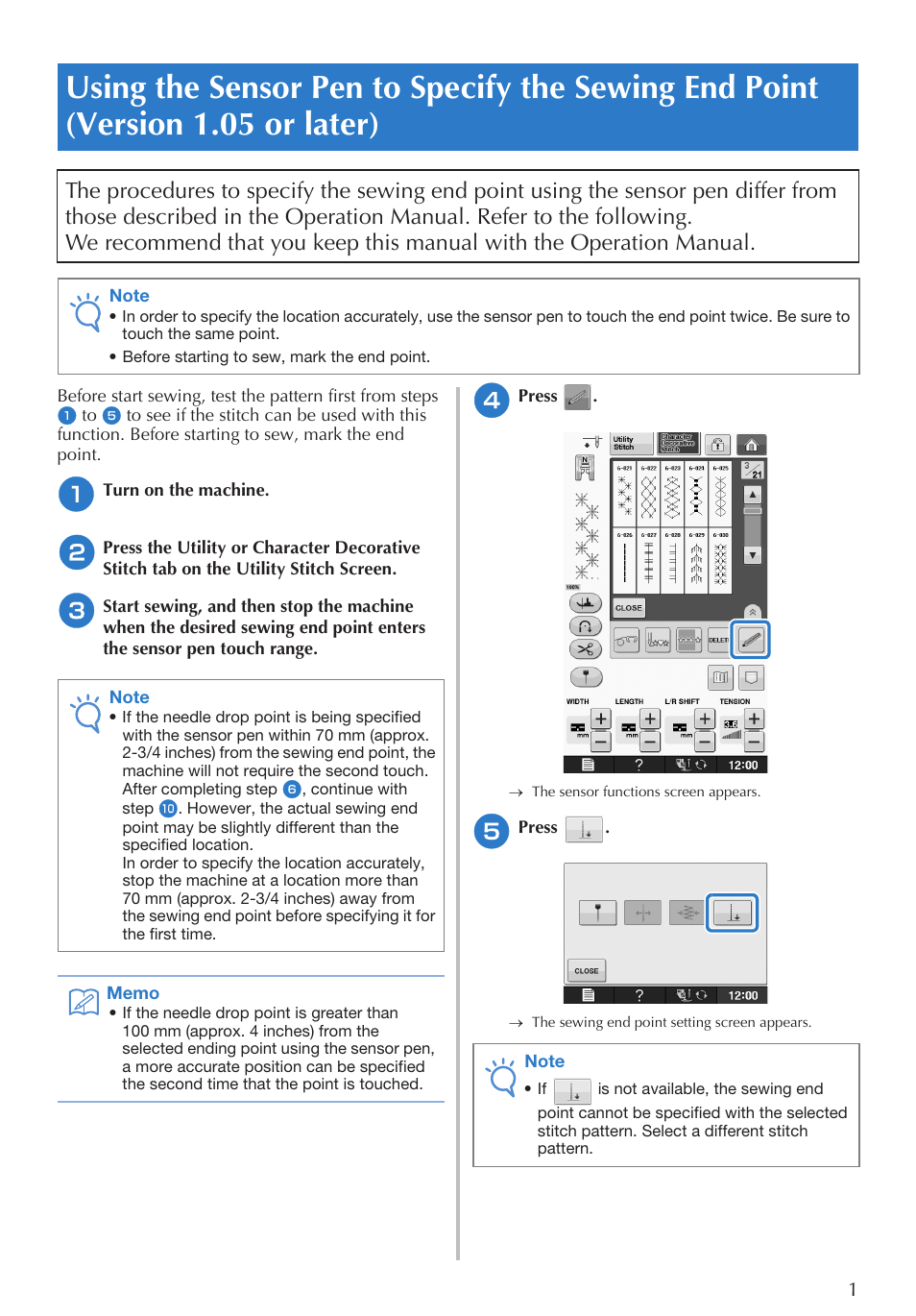 Brother Innov-is VM6200D User Manual | 4 pages