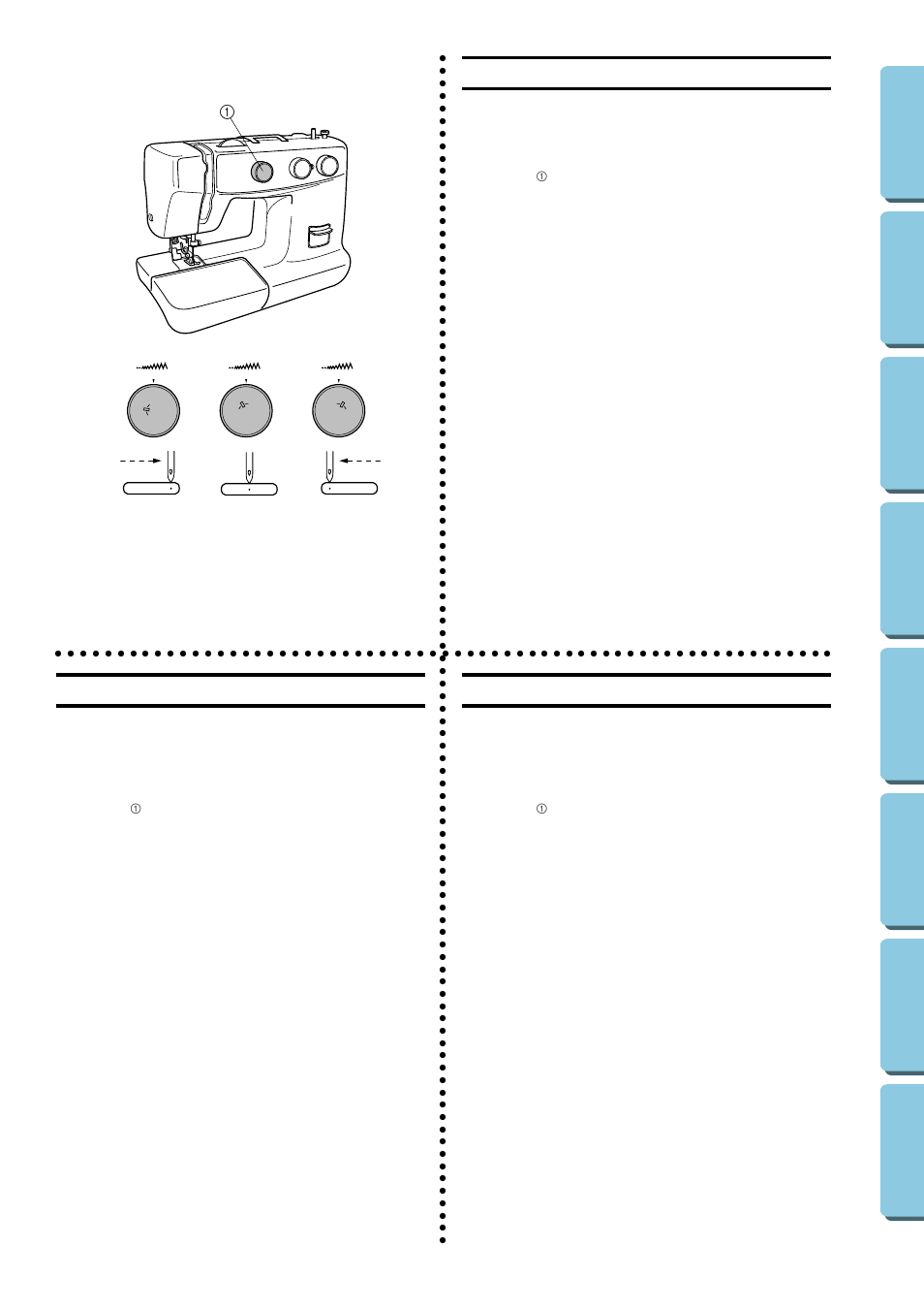Stitch width dial, Selector del ancho de puntada, Sélecteur de largeur de point | Brother XL-5130 5232 5340 User Manual | Page 24 / 77