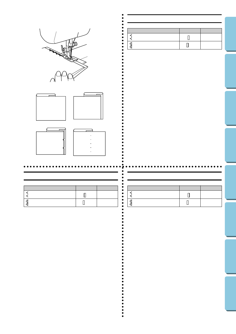Built-in stitches, Blindhem stitching, In stitches | Puntadas invisibles, Ourlet invisible de lingerie, Ab c d | Brother XL-5130 5232 5340 User Manual | Page 43 / 77