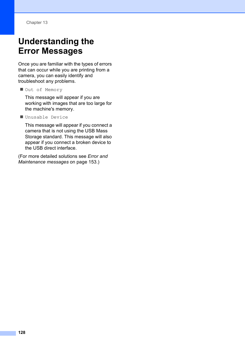 Understanding the error messages | Brother MFC-5895CW User Manual | Page 144 / 247
