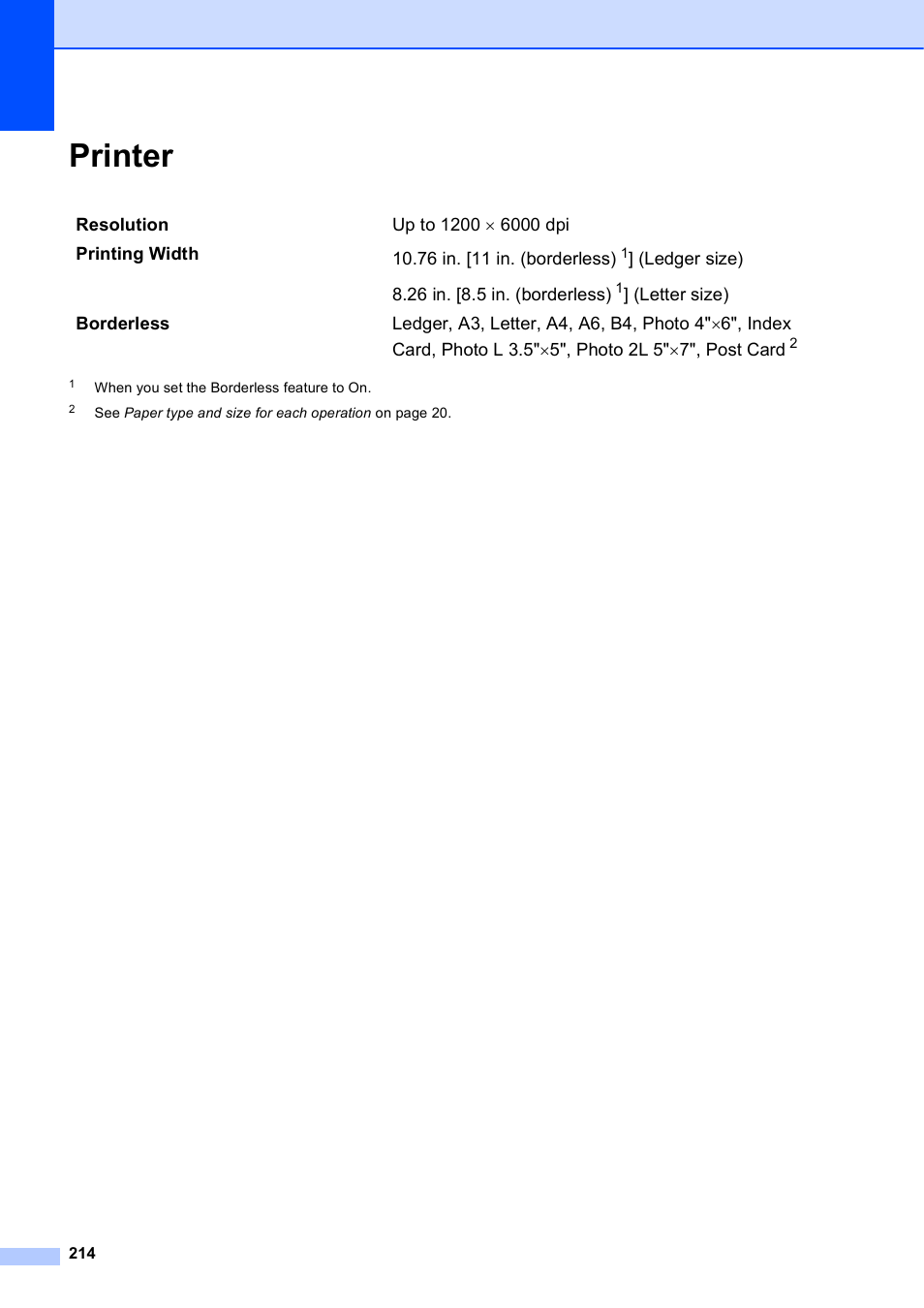 Printer | Brother MFC-5895CW User Manual | Page 230 / 247