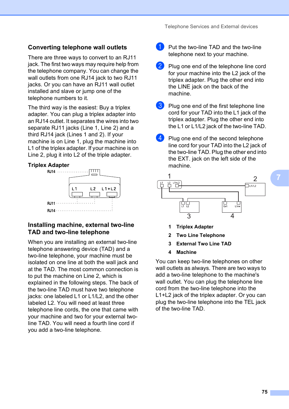 Converting telephone wall outlets | Brother MFC-5895CW User Manual | Page 91 / 247