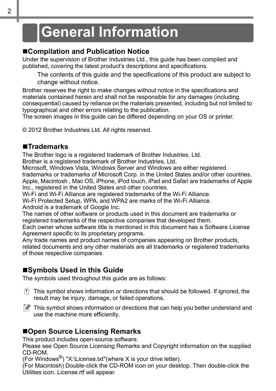 General information | Brother QL-720NW User Manual | Page 10 / 93