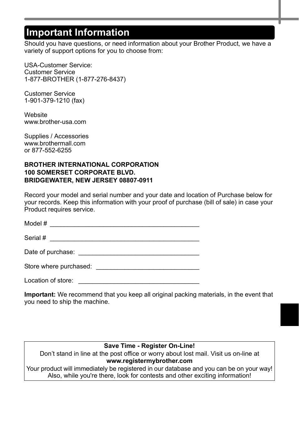 Important information | Brother QL-720NW User Manual | Page 7 / 93