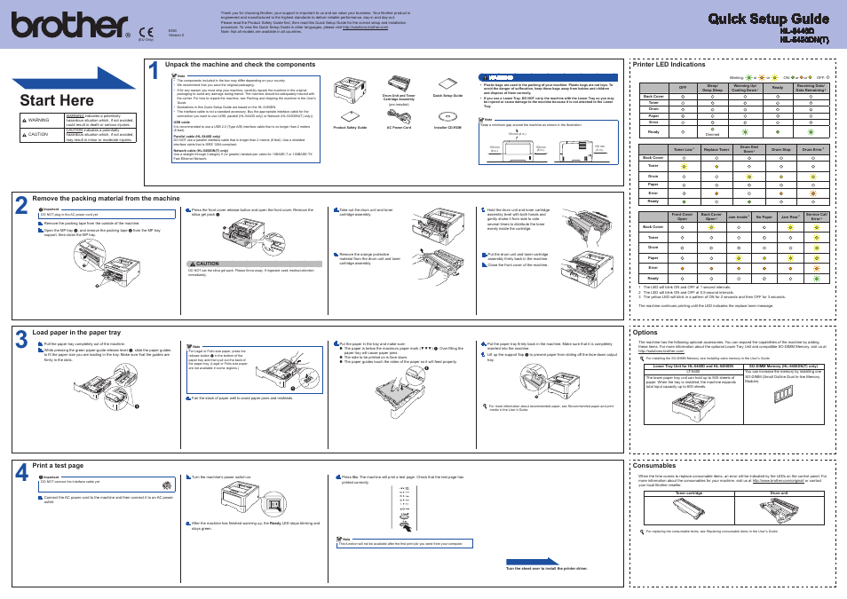 Brother HL-5440D User Manual | 2 pages