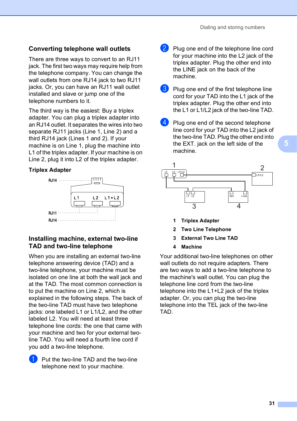 Converting telephone wall outlets | Brother MFC J6910DW User Manual | Page 37 / 91