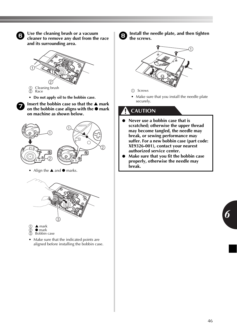 Caution | Brother BB370 User Manual | Page 47 / 104