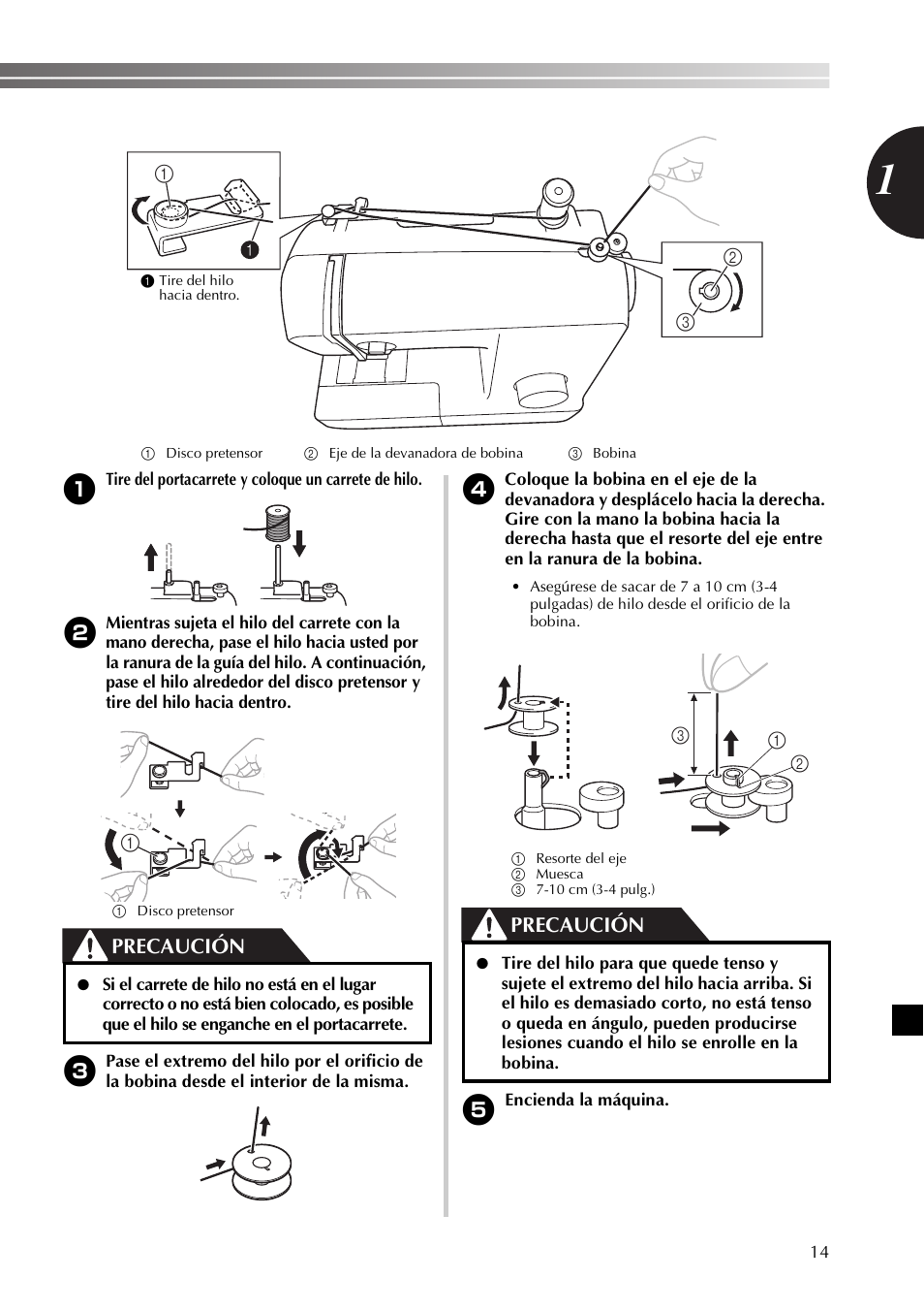 Precaución | Brother BB370 User Manual | Page 65 / 104