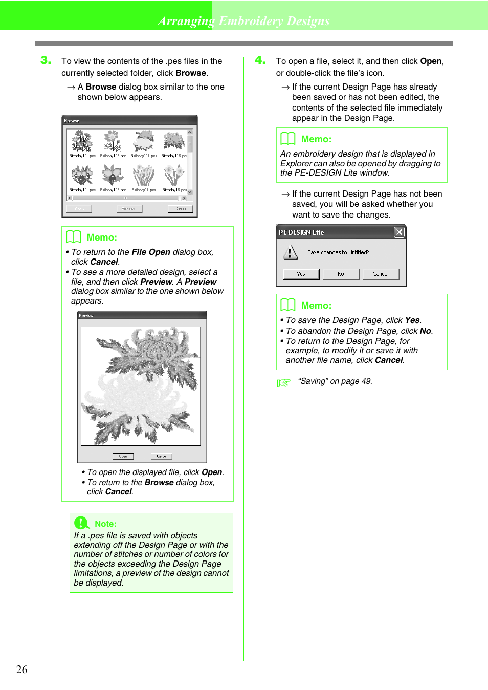 Arranging embroidery designs | Brother PE-DESIGN Lite User Manual | Page 30 / 72