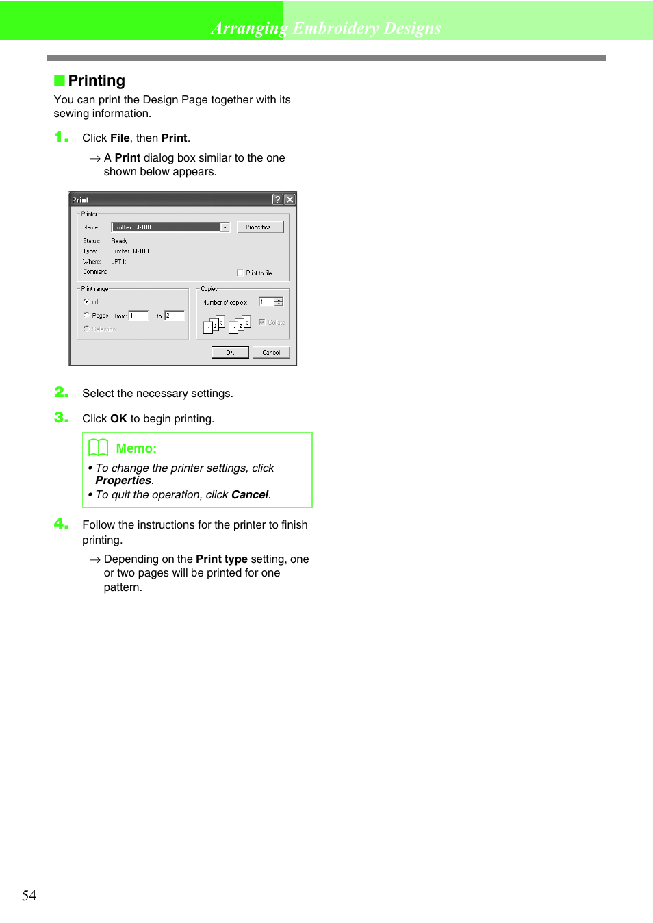 Arranging embroidery designs | Brother PE-DESIGN Lite User Manual | Page 58 / 72