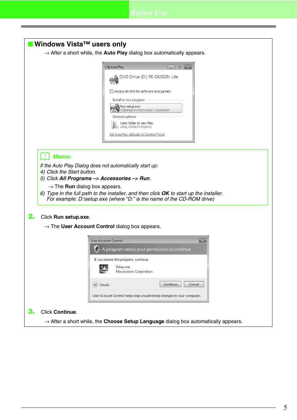 Before use | Brother PE-DESIGN Lite User Manual | Page 9 / 72
