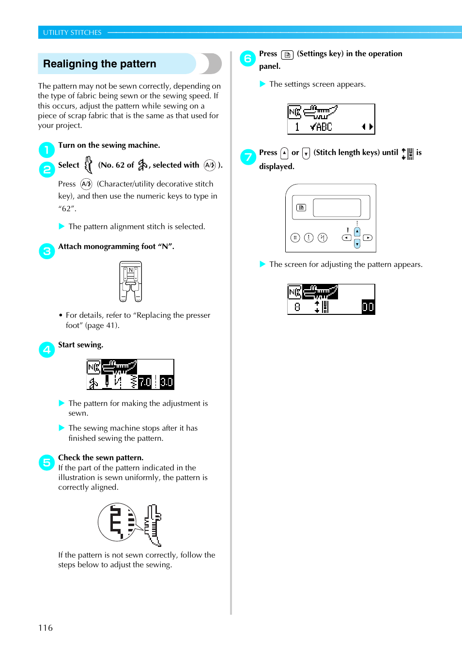 Realigning the pattern | Brother Innov-i User Manual | Page 118 / 152