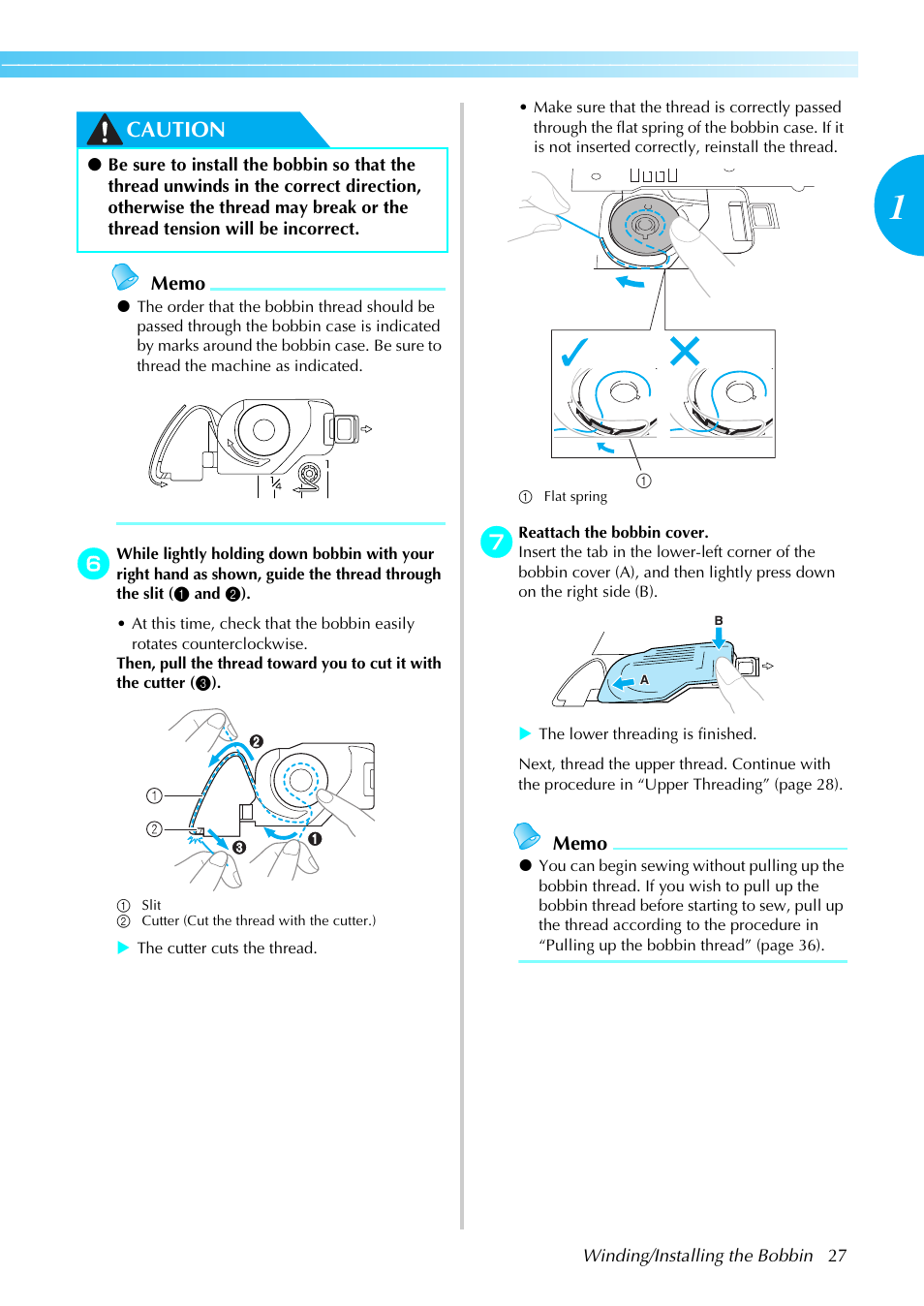 Caution | Brother Innov-i User Manual | Page 29 / 152