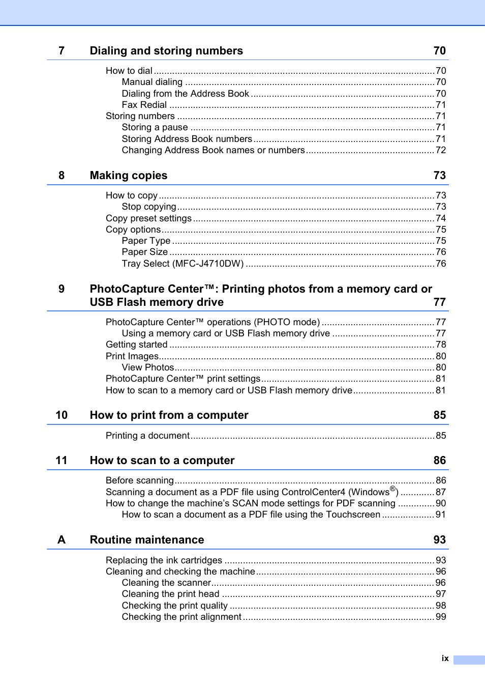 Brother MFC-J4710DW User Manual | Page 11 / 211