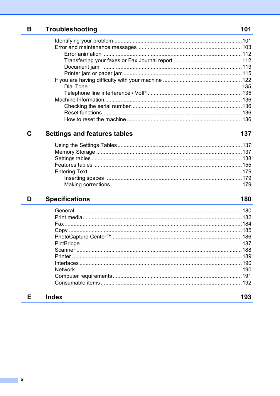 Brother MFC-J4710DW User Manual | Page 12 / 211