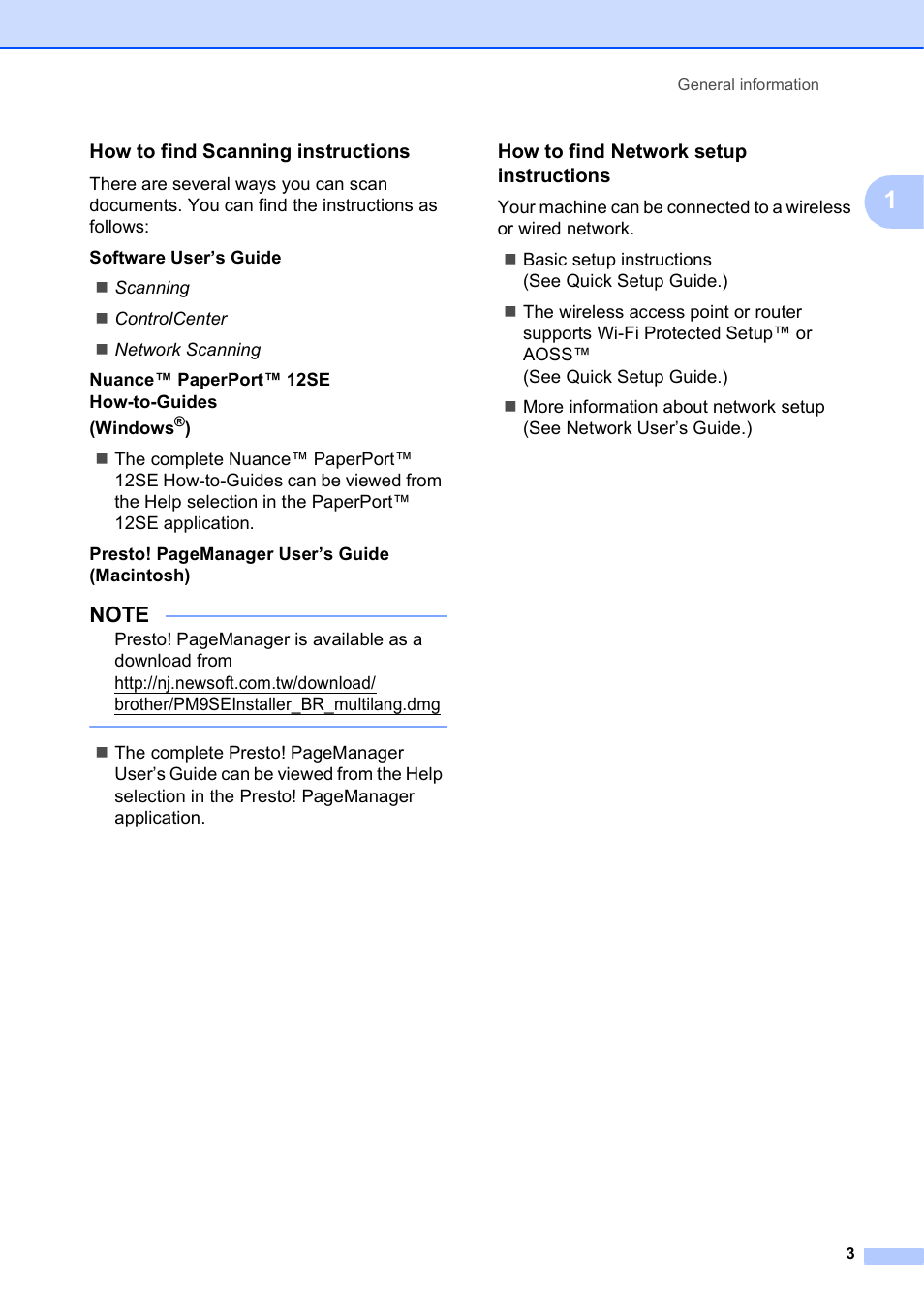 How to find scanning instructions, How to find network setup instructions | Brother MFC-J4710DW User Manual | Page 17 / 211