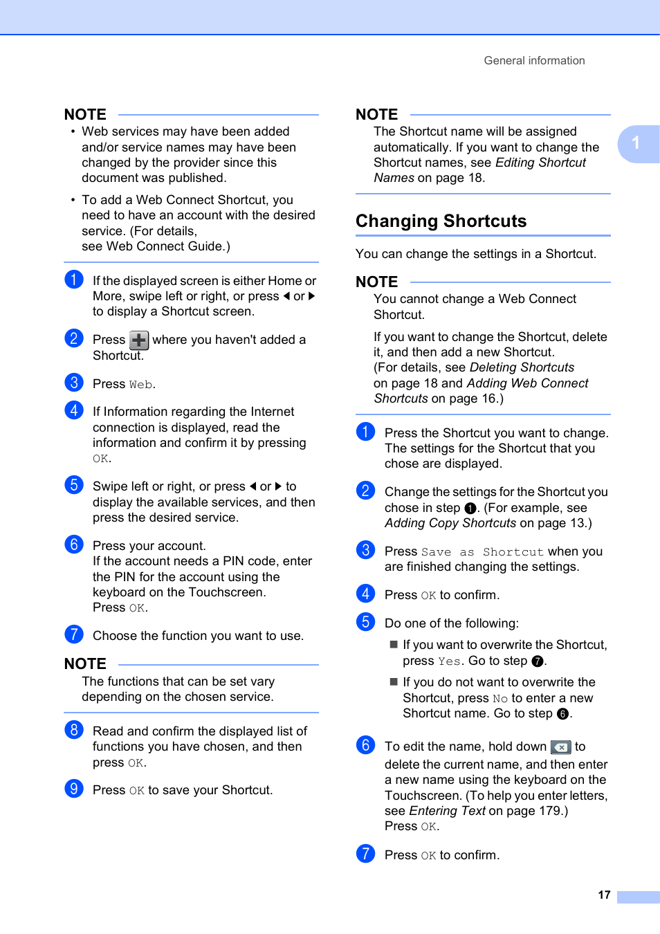 Changing shortcuts | Brother MFC-J4710DW User Manual | Page 31 / 211