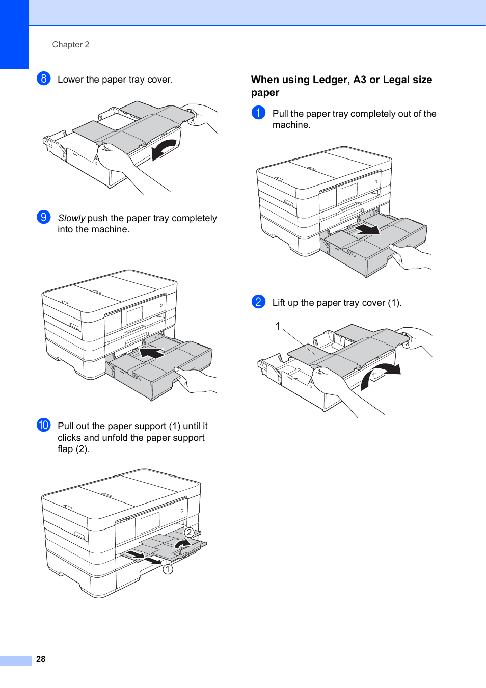 When using ledger, a3 or legal size paper | Brother MFC-J4710DW User Manual | Page 42 / 211