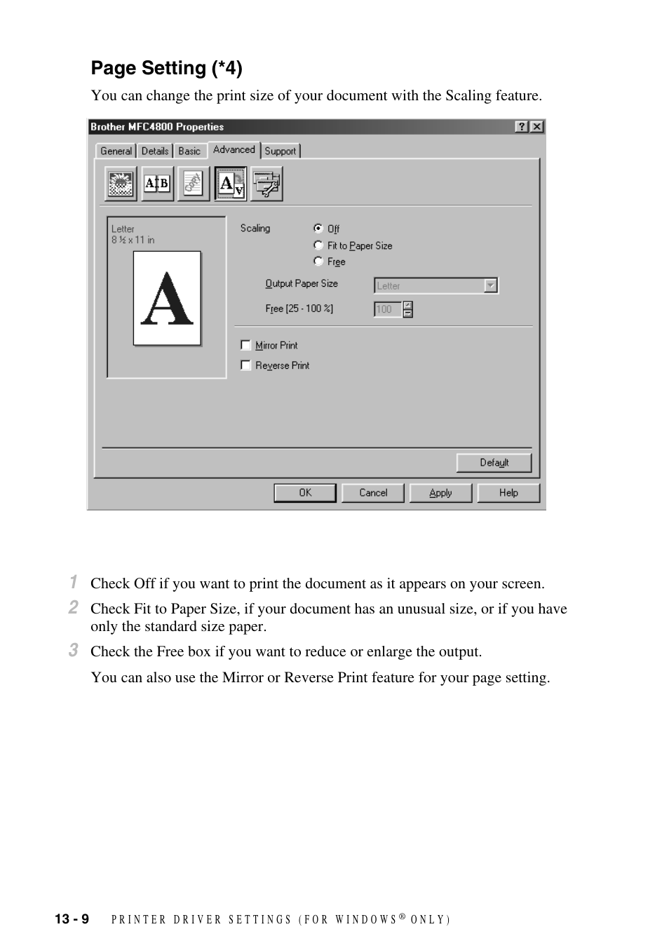 Page setting (*4) | Brother FAX-2800 User Manual | Page 116 / 228