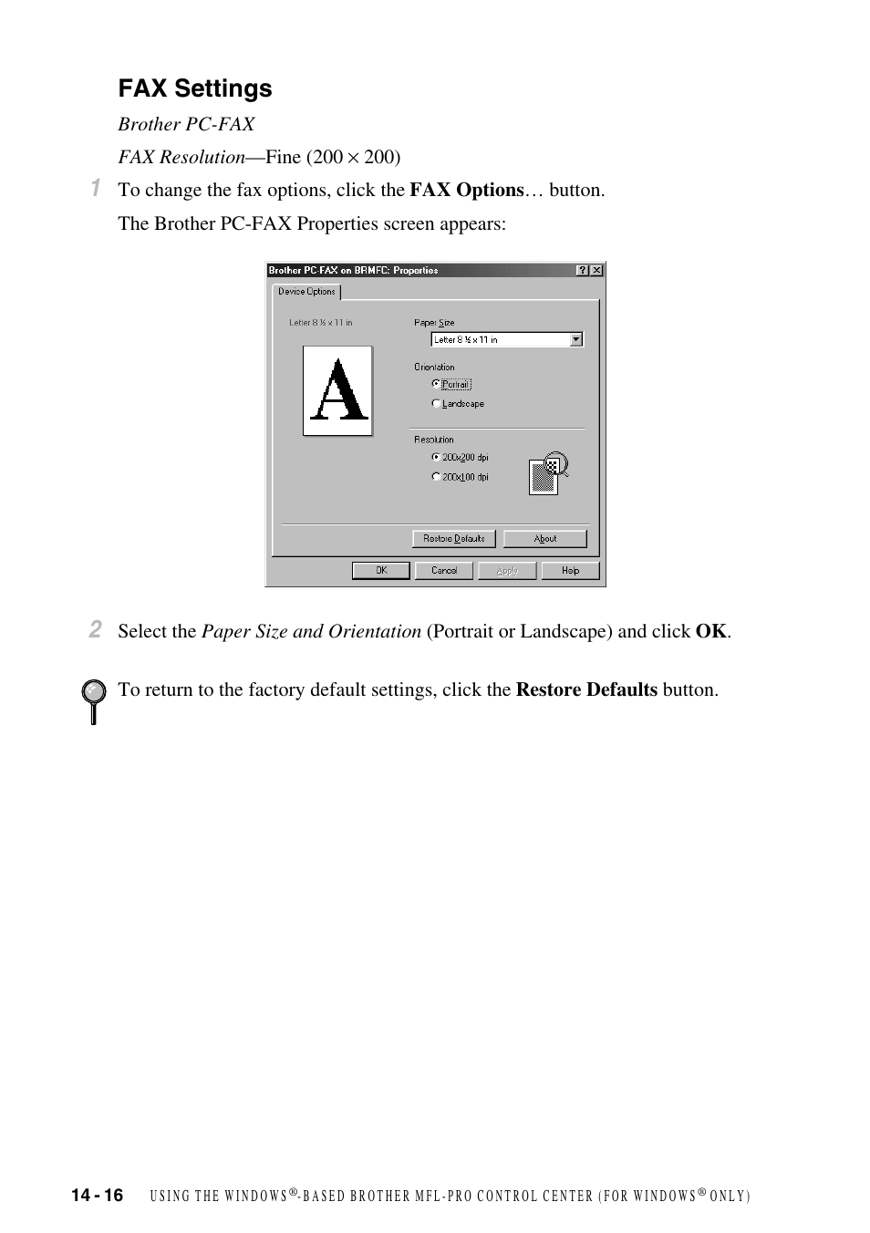 Fax settings, Fax settings -16 | Brother FAX-2800 User Manual | Page 142 / 228