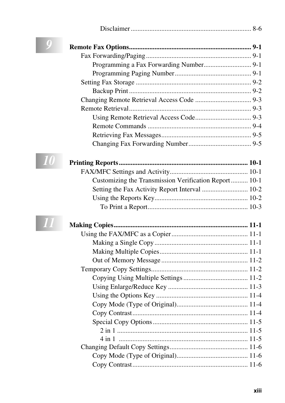 Brother FAX-2800 User Manual | Page 15 / 228