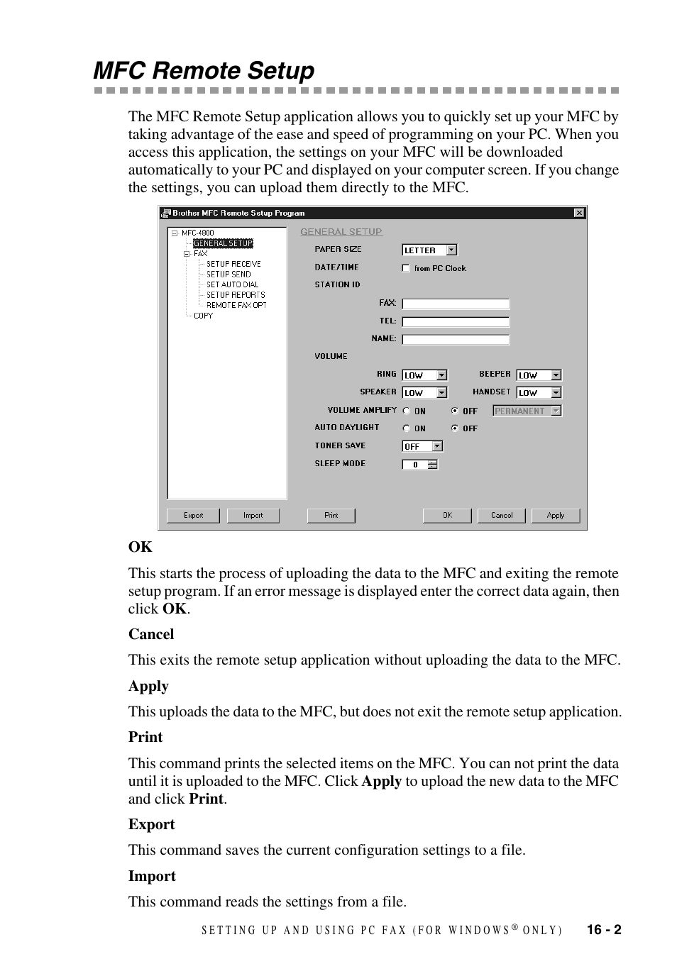 Mfc remote setup, Mfc remote setup -2 | Brother FAX-2800 User Manual | Page 151 / 228