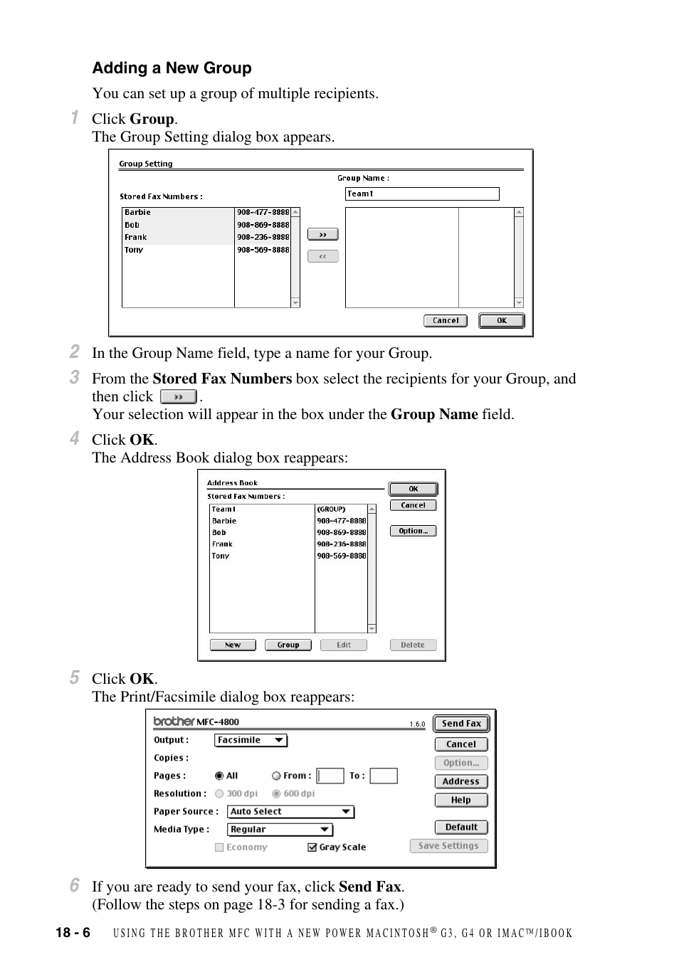 Adding a new group, Adding a new group -6 | Brother FAX-2800 User Manual | Page 172 / 228