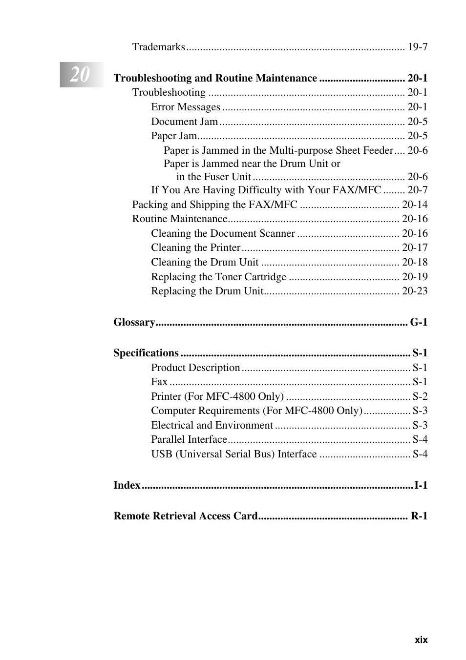 Brother FAX-2800 User Manual | Page 21 / 228