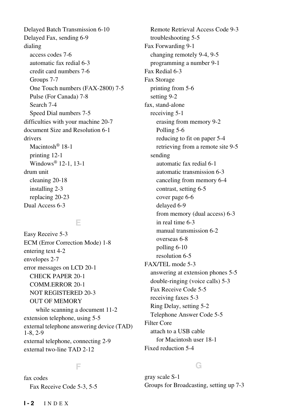 Brother FAX-2800 User Manual | Page 220 / 228