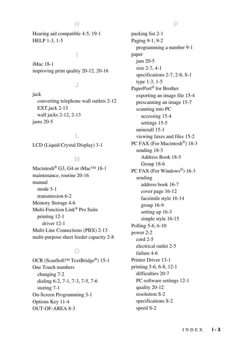 Brother FAX-2800 User Manual | Page 221 / 228