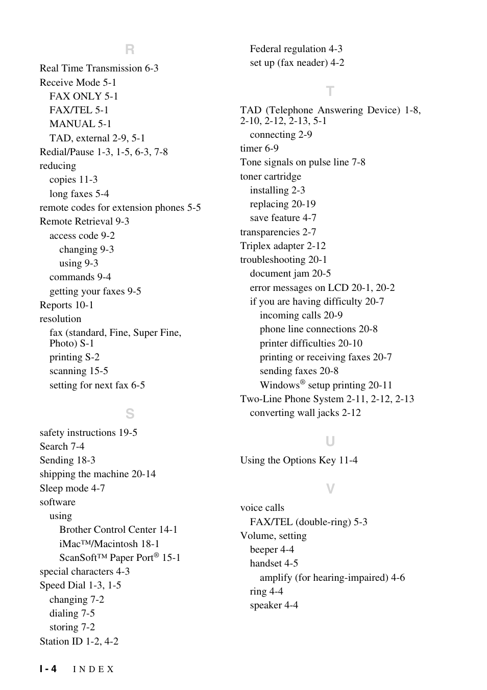 Brother FAX-2800 User Manual | Page 222 / 228