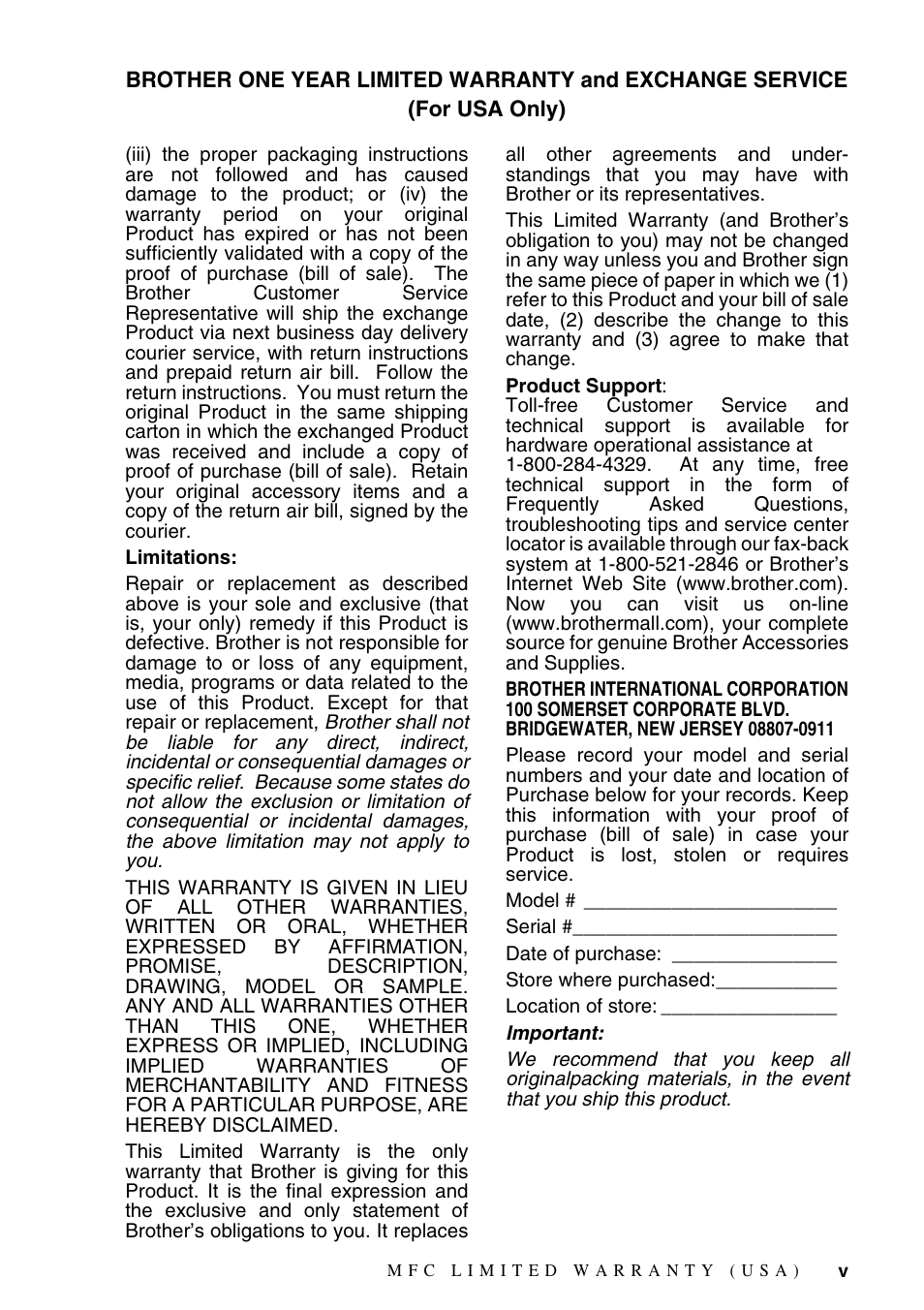 Brother FAX-2800 User Manual | Page 7 / 228