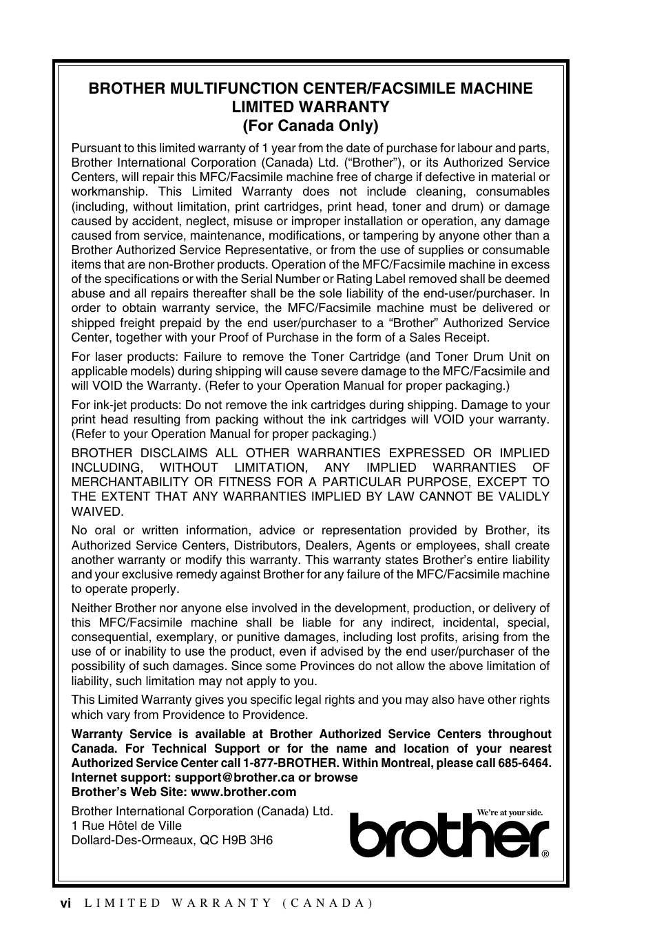 Brother FAX-2800 User Manual | Page 8 / 228